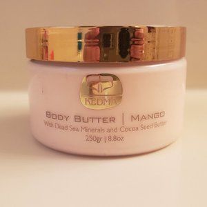 KEDMA BODY BUTTER MANGO-DEAD SEA MINERALS & COCOA SEED OIL- 8.8 fl oz/250 ml-NEW